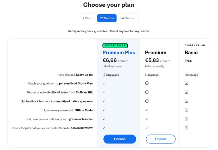 Busuu pricing tosinajy