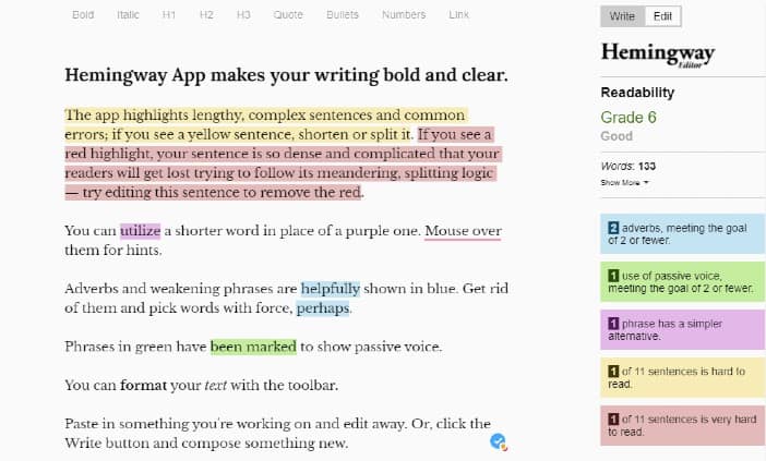 Hemingway - Best Grammar Checkers