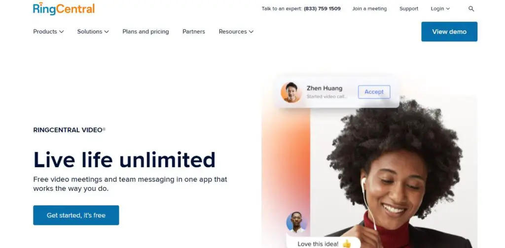 RingCentral Homepage Tosinajy