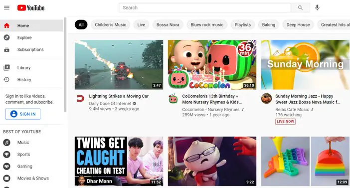 YouTube Homepage Tosinajy