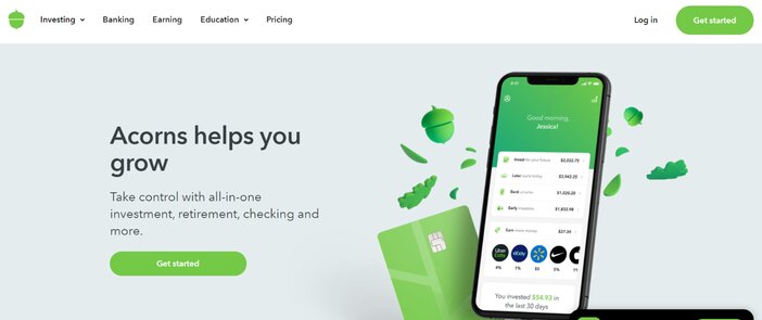 Acorns homepage tosinajy