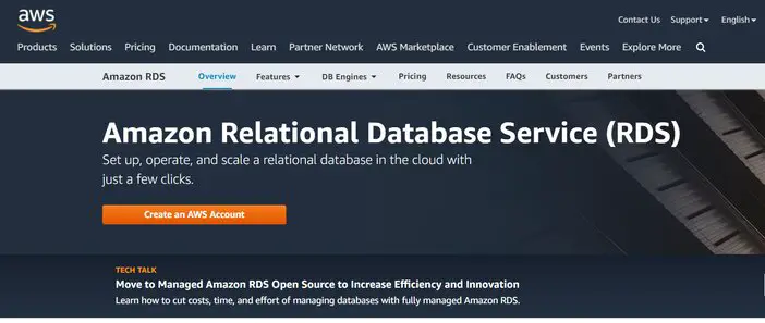 Amazon Relational Database Service homepage tosinajy