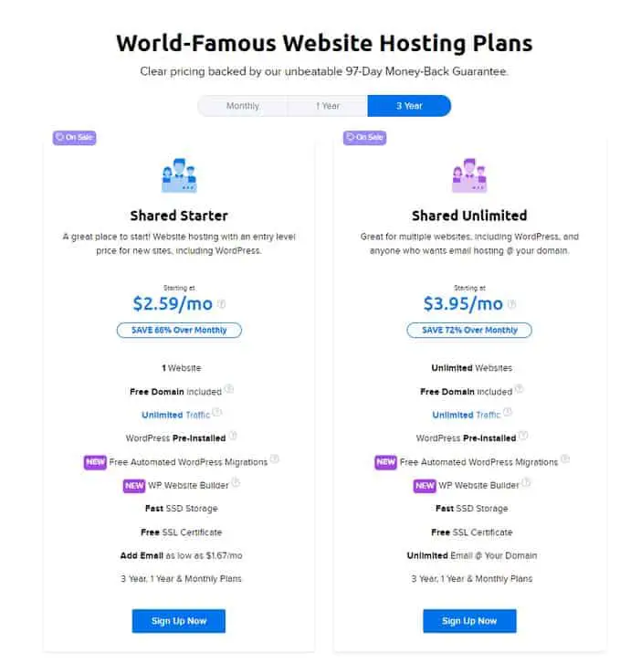 DreamHost Shared Hosting Pricing Tosinajy