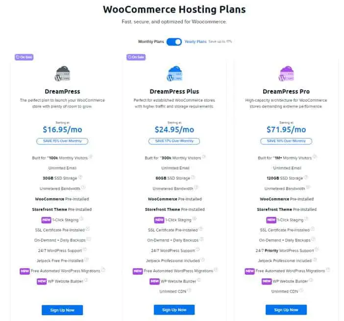 DreamHost WooCommerce Hosting Pricing Tosinajy