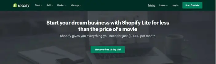 Shopify Lite Pricing Tosinajy