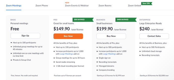 Zoom Pricing Tosinajy