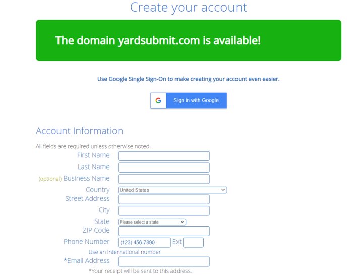 Bluehost Account Creation Page Tosinajy