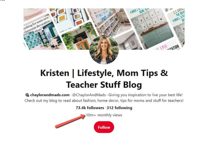 Kristen Pinterest profile Tosinajy