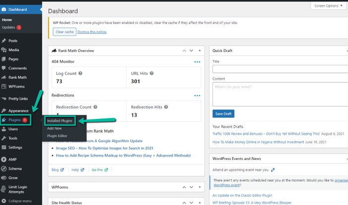 Locating WordPress Installed Plugin Page Tosinajy