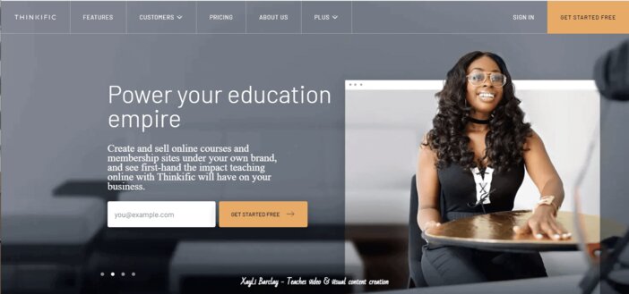 Thinkific Signup Homepage Tosinajy